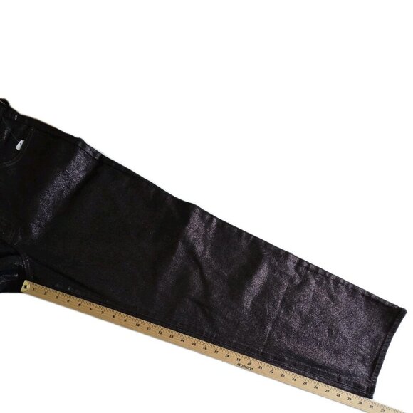 Old Navy Pants Womens 12 Black Metallic Shimmer High Rise OG Loose Whimsigoth - Picture 8 of 16